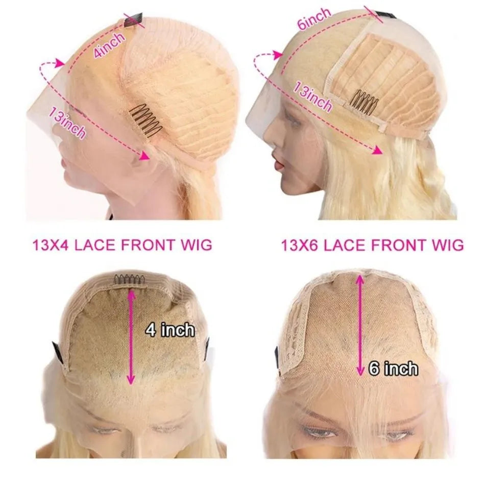 Cap 100% Blonde Pre Plucked 40 Inch Curly Lace Front Human Hair Wig
