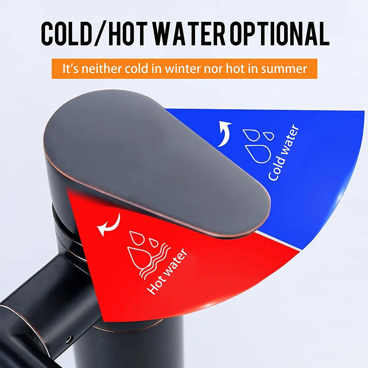 Black 1080 degree rotating basin faucet with aerator and heated mixer tap