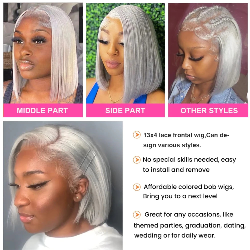Details of 13X4 Lace Frontal Bob Human Hair Wigs