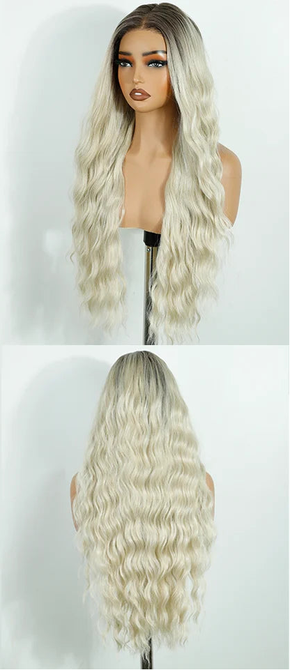 White 13x4 Curly Plucked Pre-cut Wear And Go Synthetic Lace Front Wigs