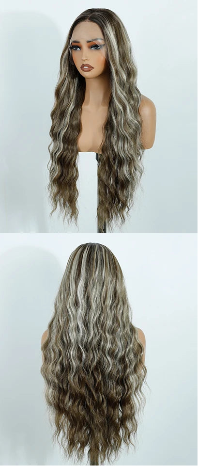 Ash Gray 13x4 Curly Plucked Pre-cut Wear And Go Synthetic Lace Front Wigs