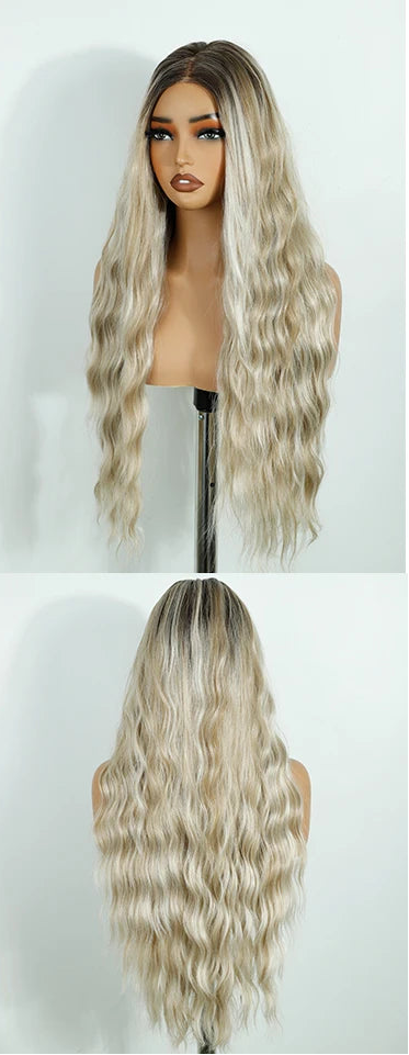 Ash Gray 13x4 Curly Plucked Pre-cut Wear And Go Synthetic Lace Front Wigs