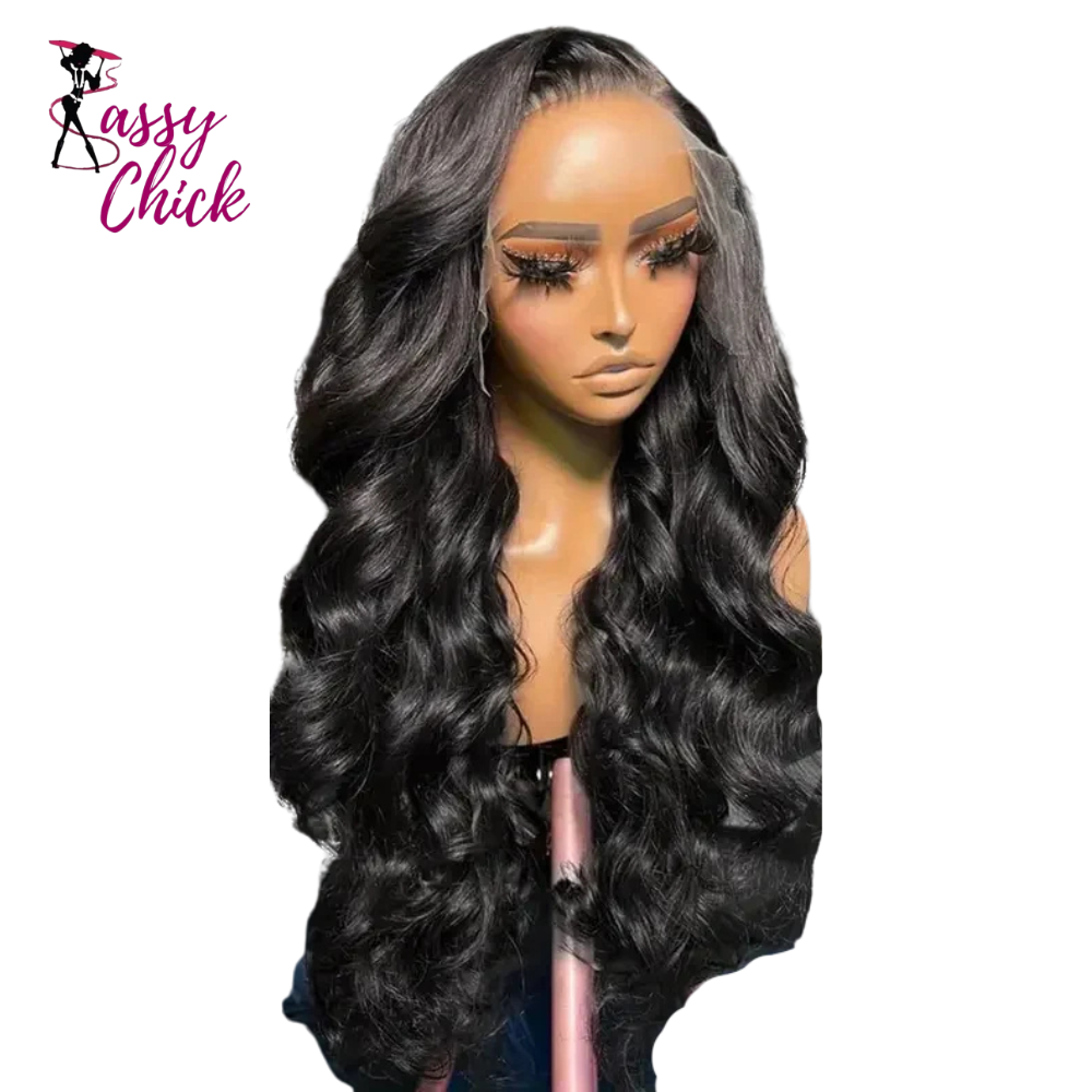 13x6 Body Wave HD Lace Front Brazilian Virgin Human Hair Wigs Sassy Chick Logo