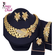 18K Gold Plated Zircon Big Flower Wedding Jewelry Set Sassy Chick Logo