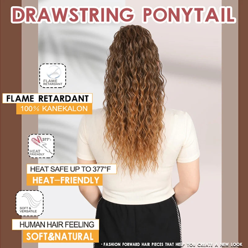 Details of 20 Inch Smooth Heat Resistant Synthetic Ponytail Extensions