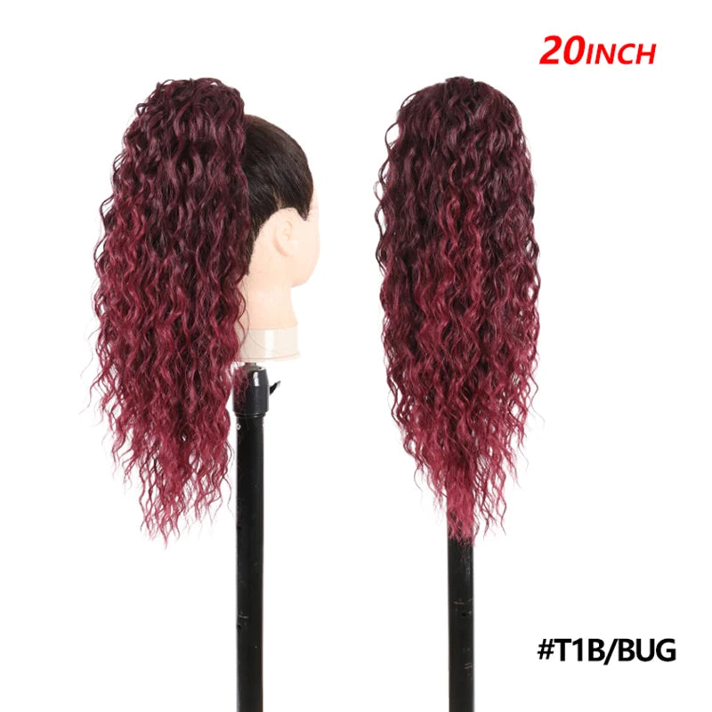 20 Inch Smooth Heat Resistant Synthetic Ponytail Extensions