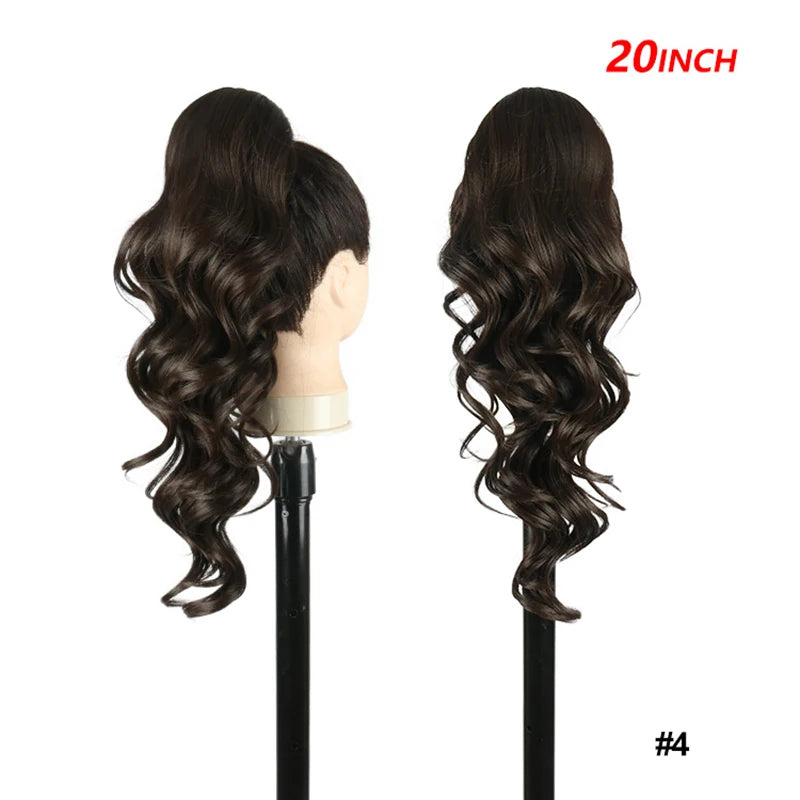 20 Inch Smooth Heat Resistant Synthetic Ponytail Extensions