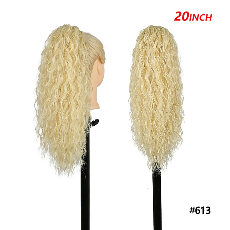 20 Inch Smooth Heat Resistant Synthetic Ponytail Extensions