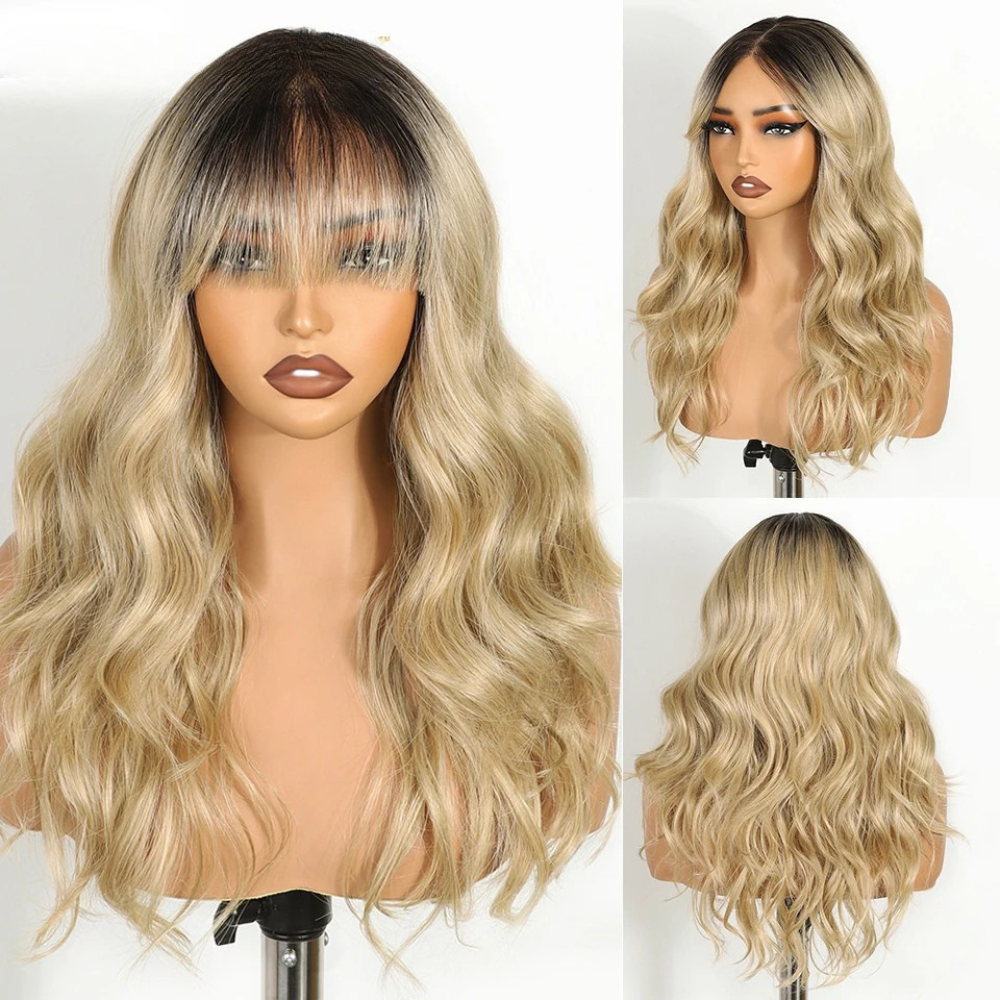 Blonde 20" Ombre Brown Body Wave 6x4 Lace Synthetic Wigs