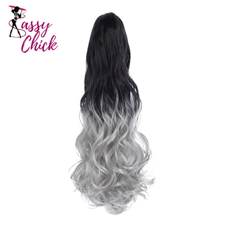 24" Synthetic Wavy Ponytail Extension Sassy Chick Logo
