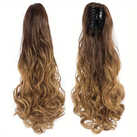 24" Synthetic Wavy Ponytail Extension ash brown