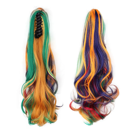 24" Synthetic Wavy Ponytail Extension multi color