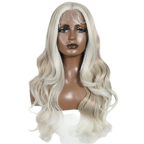 26“ Highlight Honey Brown Body Wave Wig beach blonde