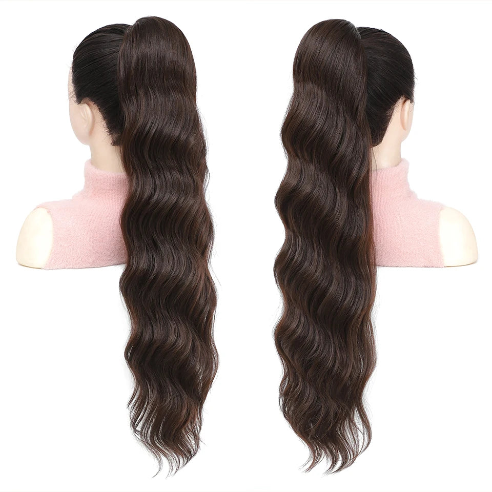 28 Inch Drawstring Curly Ponytail brown