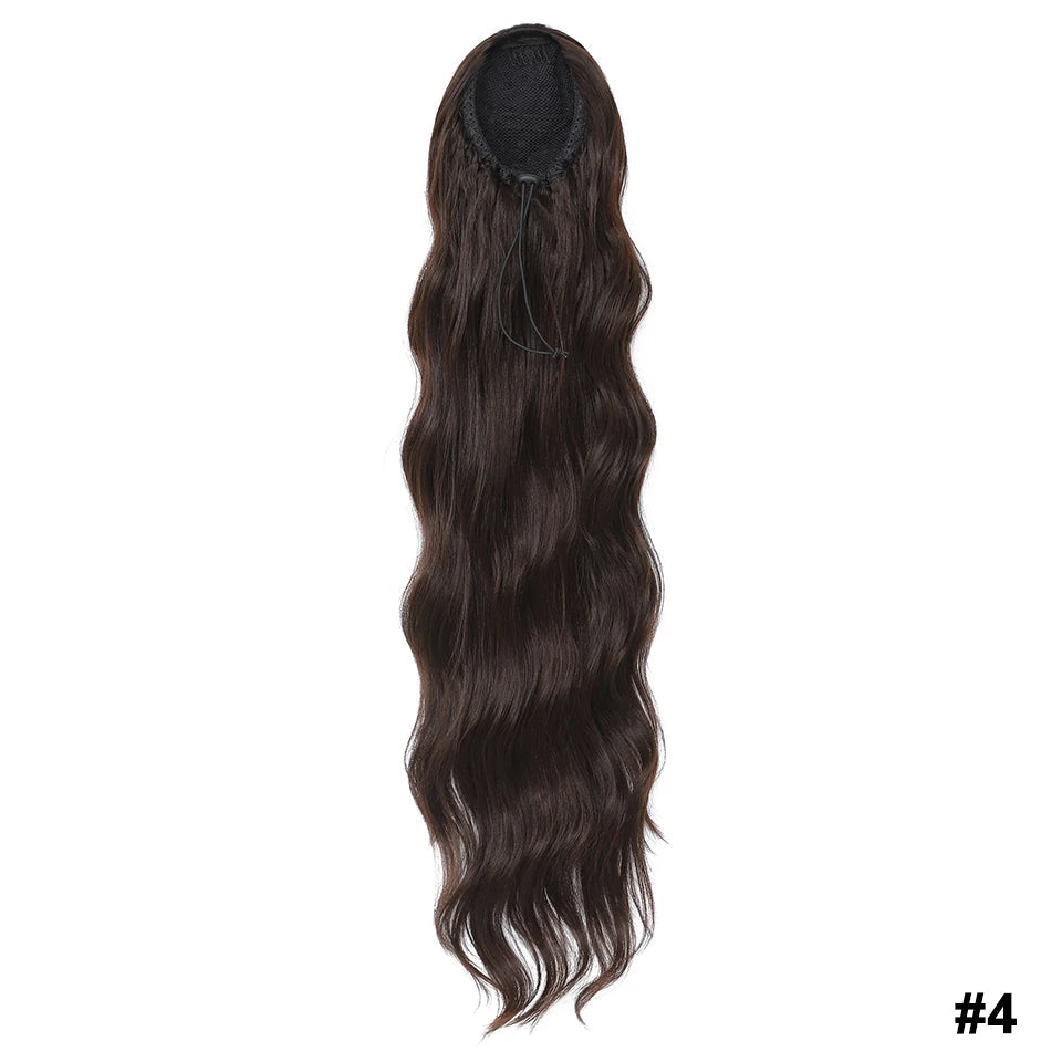 28 Inch Drawstring Curly Ponytail brown