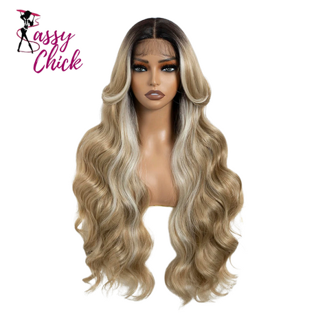 30" Long Body Wave Lace Wig Sassy Chick Logo