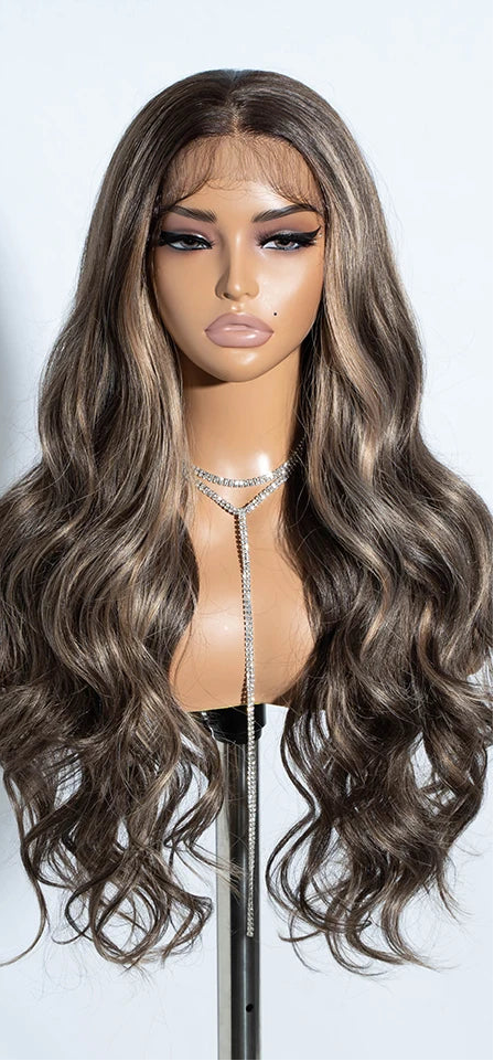 30 inch Long Body Wavy Ombre Blonde Synthetic Wigs