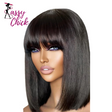3X1 Middle Part Lace Bob Straight Human Hair Wigs Sassy Chick Logo