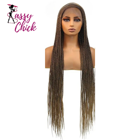 613 Blonde 36" Cornrow Box Braided Wig Sassy Chick Logo
