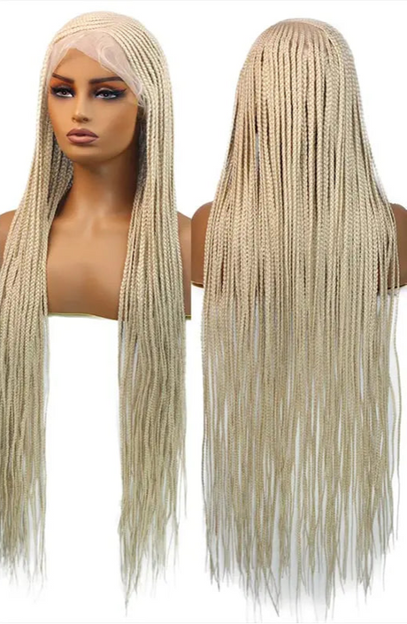 613 Blonde 36" Cornrow Box Braided Wig white