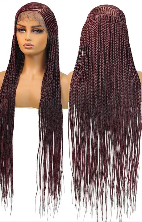 613 Blonde 36" Cornrow Box Braided Wig Red