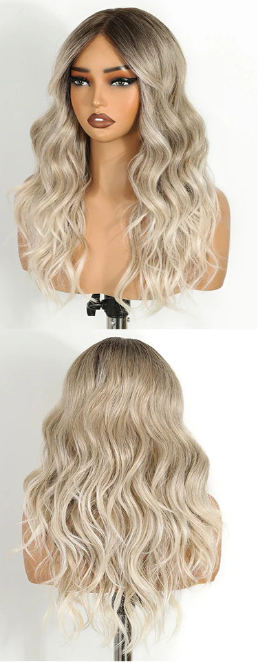 White 6x4 Pre-cut Lace With Bangs Synthetic Lace Front Wigs