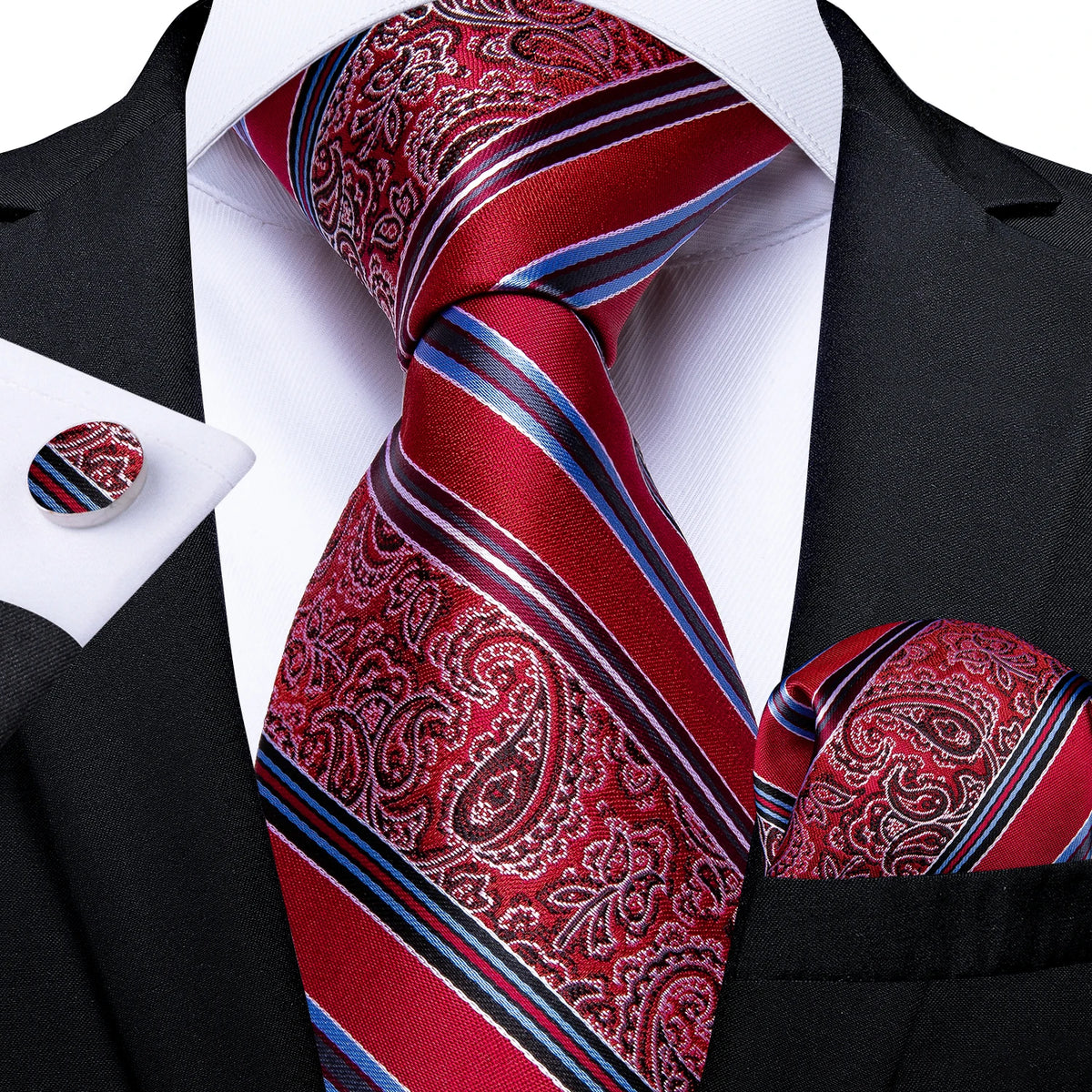 8cm Luxury Floral Striped Solid Men's Tie