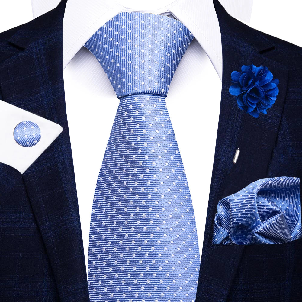 8cm Tie Handkerchief Cufflink Pin Necktie Set