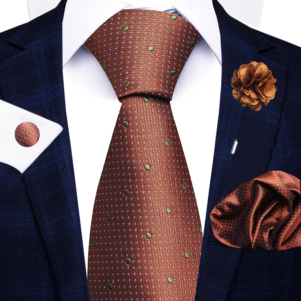8cm Tie Handkerchief Cufflink Pin Necktie Set