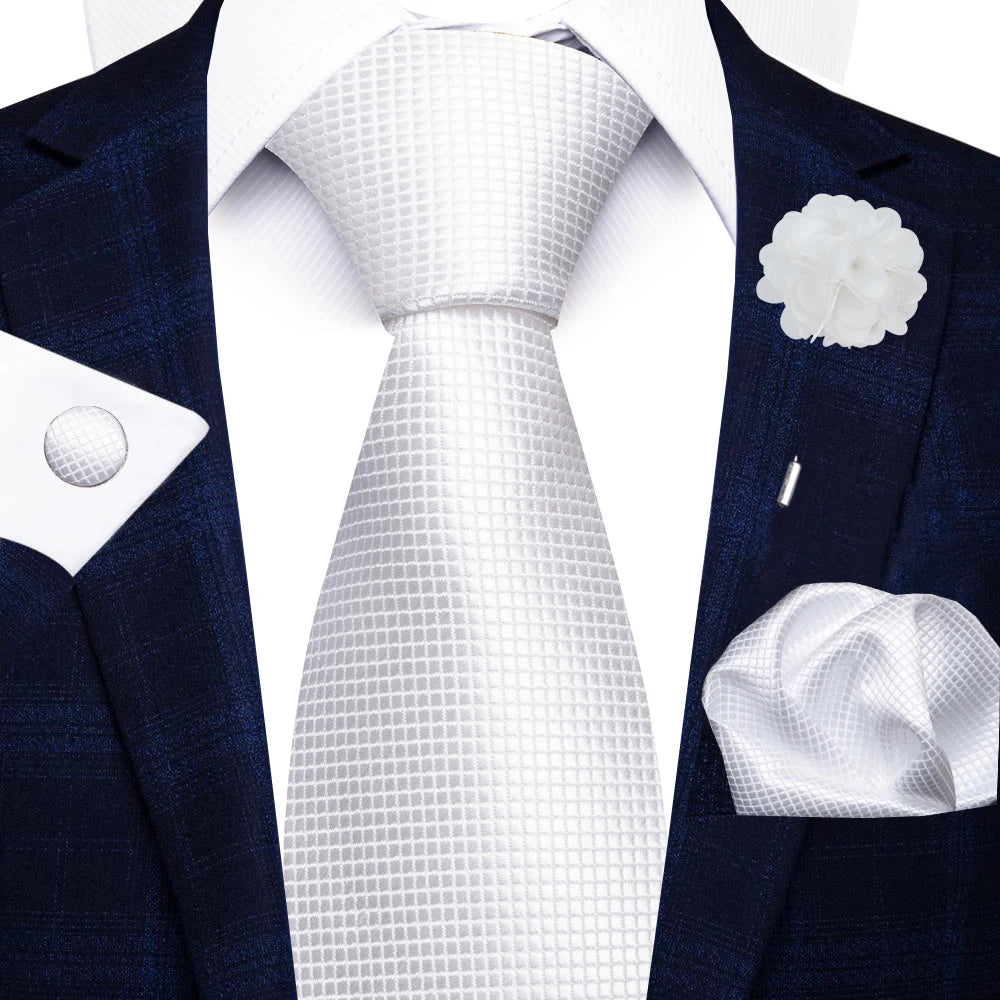 8cm Tie Handkerchief Cufflink Pin Necktie Set