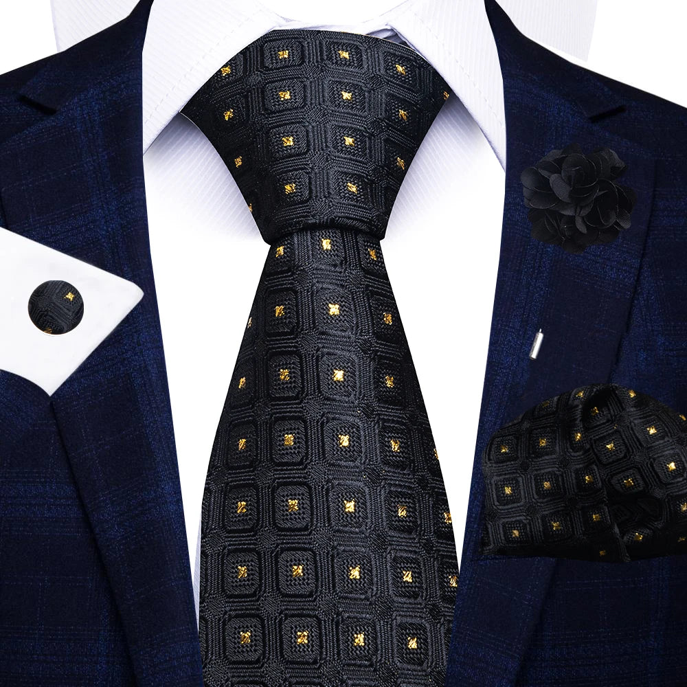 8cm Tie Handkerchief Cufflink Pin Necktie Set
