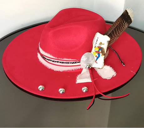 red suede hat