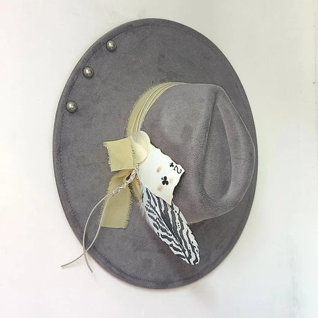 grey suede hat