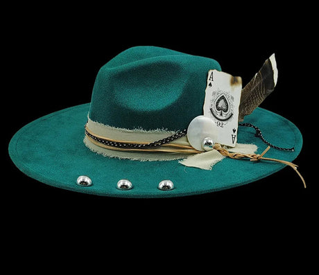 green suede hat