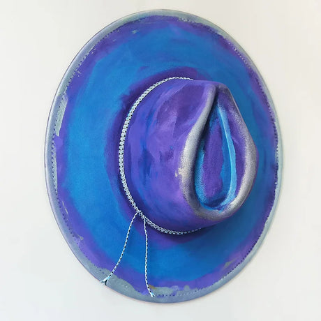 blue suede hat