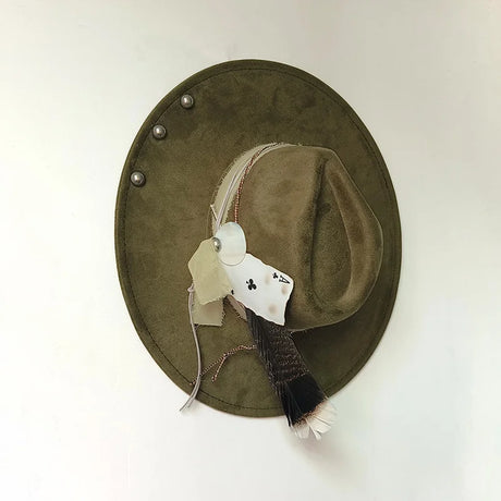 green suede hat