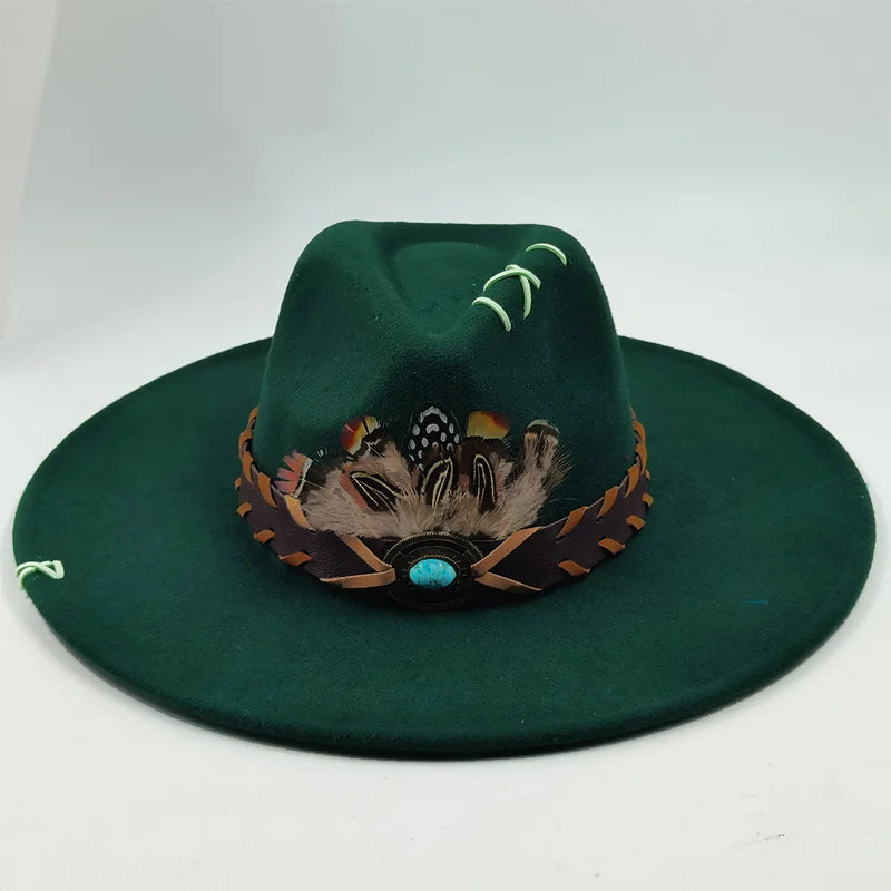 green suede hat