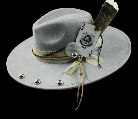 grey suede hat