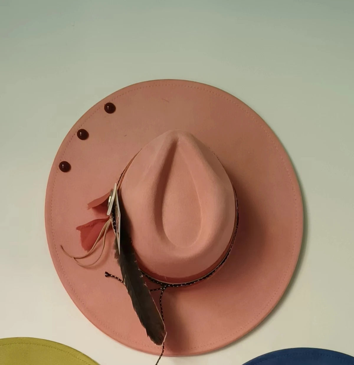 pink suede hat
