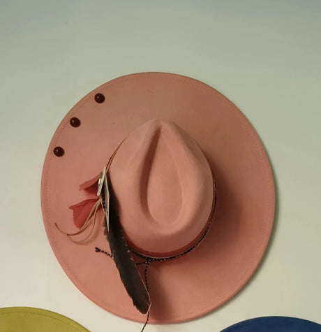 pink suede hat