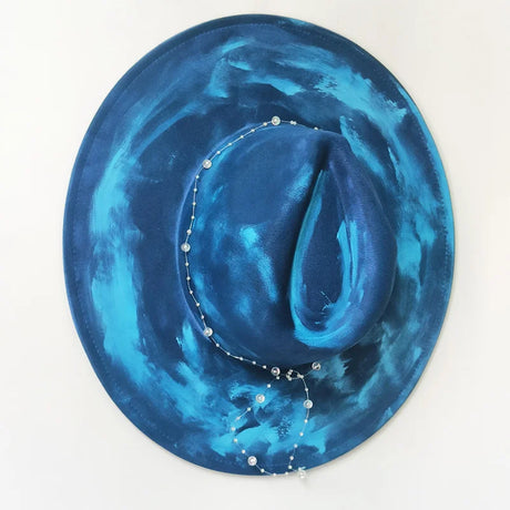 blue suede hat