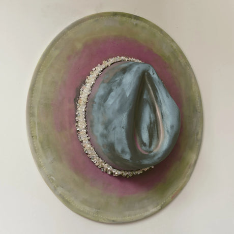 grey green suede hat