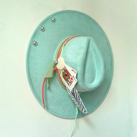 blue suede hat