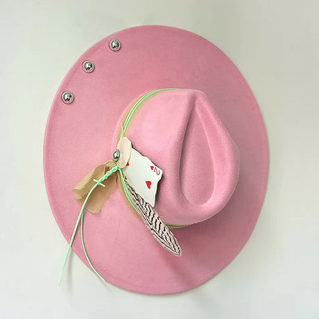 pink suede hat