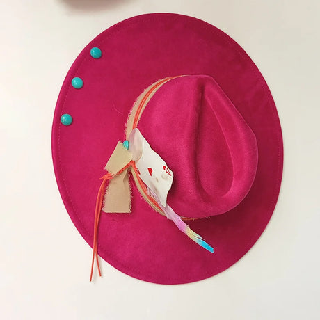 pink suede hat