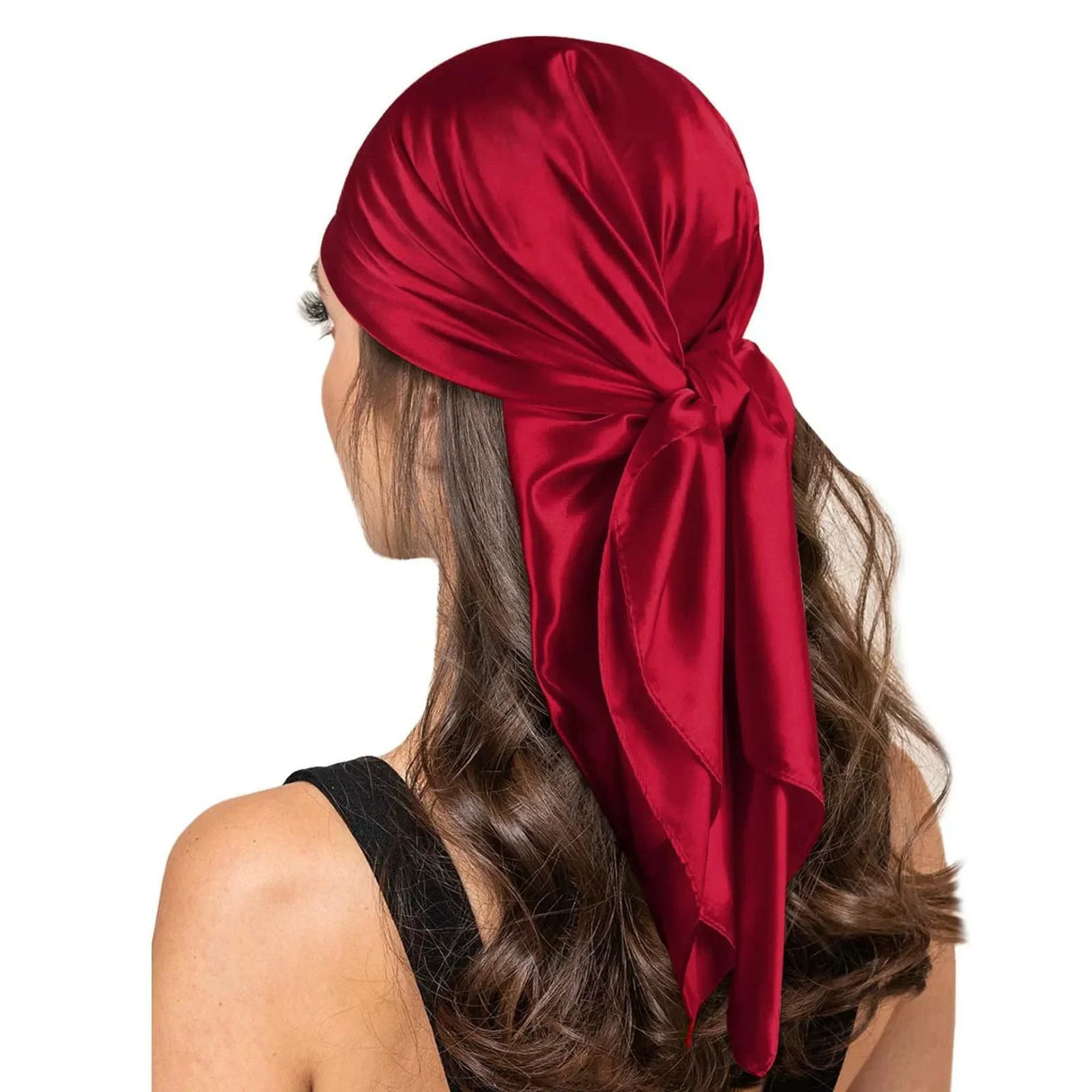 Red 90*90cm Silk Scarf Scarf top Headwraps