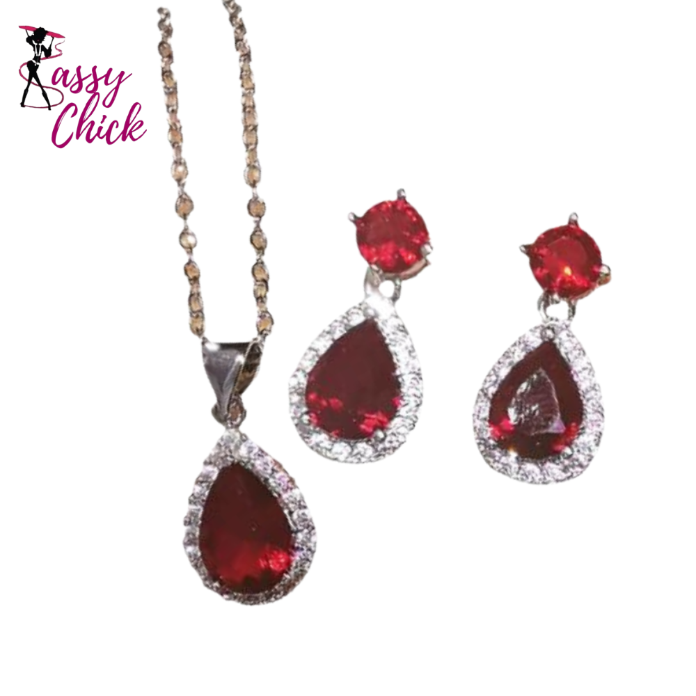 925 Sterling Silver Jewelry Set Sassy Chick Logo