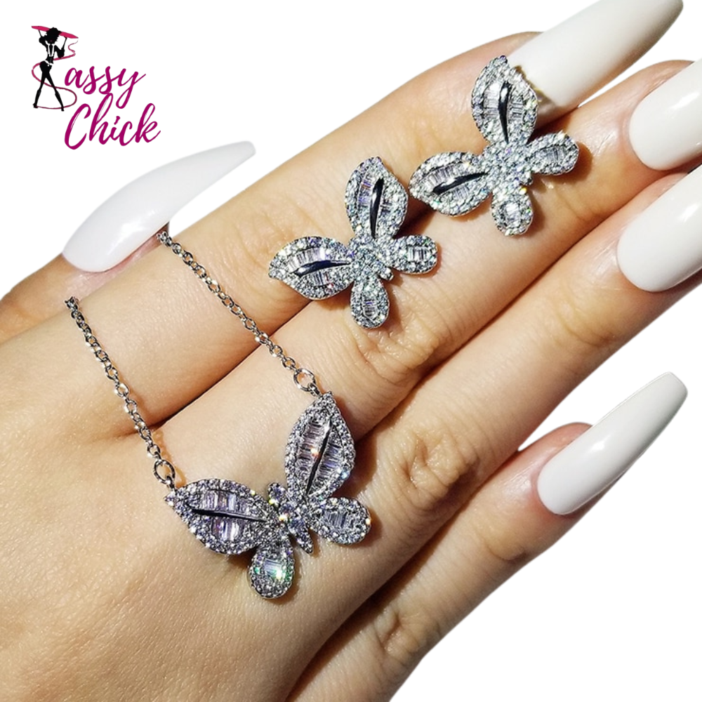 925 Sterling Silver Jewelry Set Sassy Chick Logo