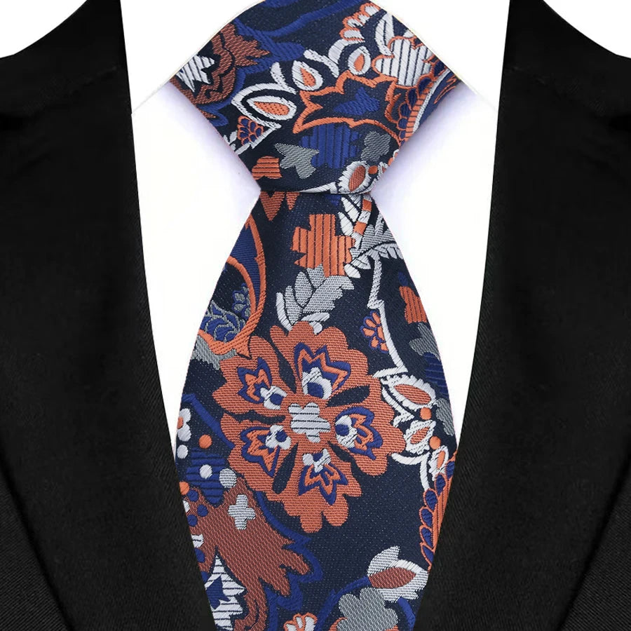 Blue Adult Luxury Floral Party Suit Accessories Neckties