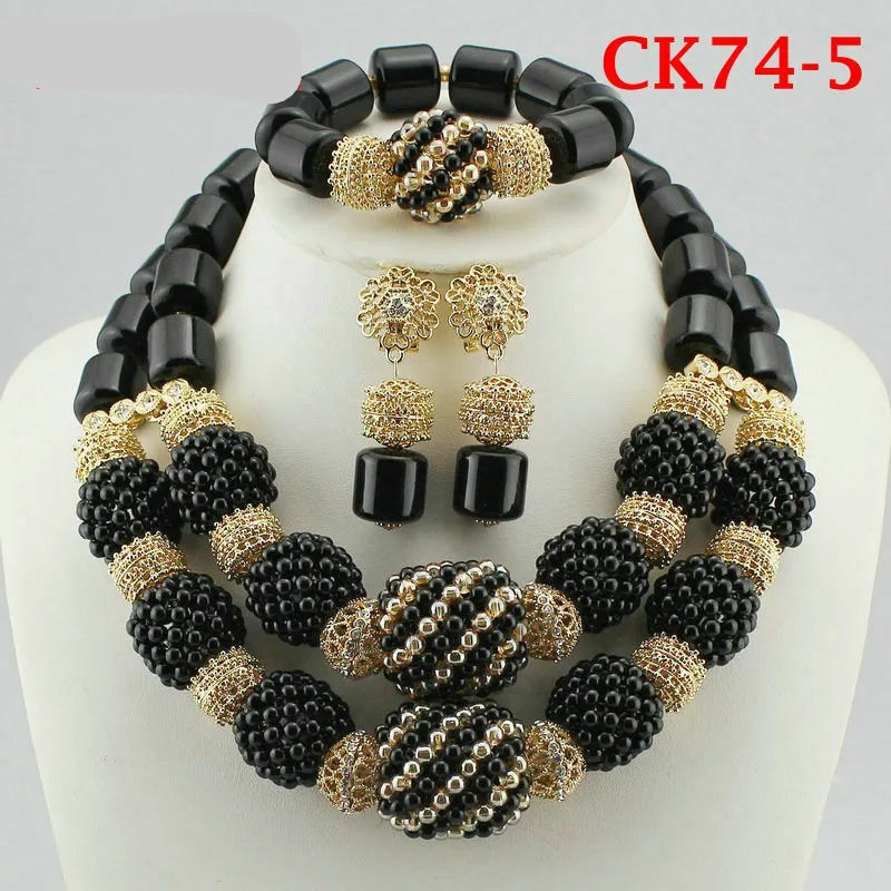 black african bead jewelry set